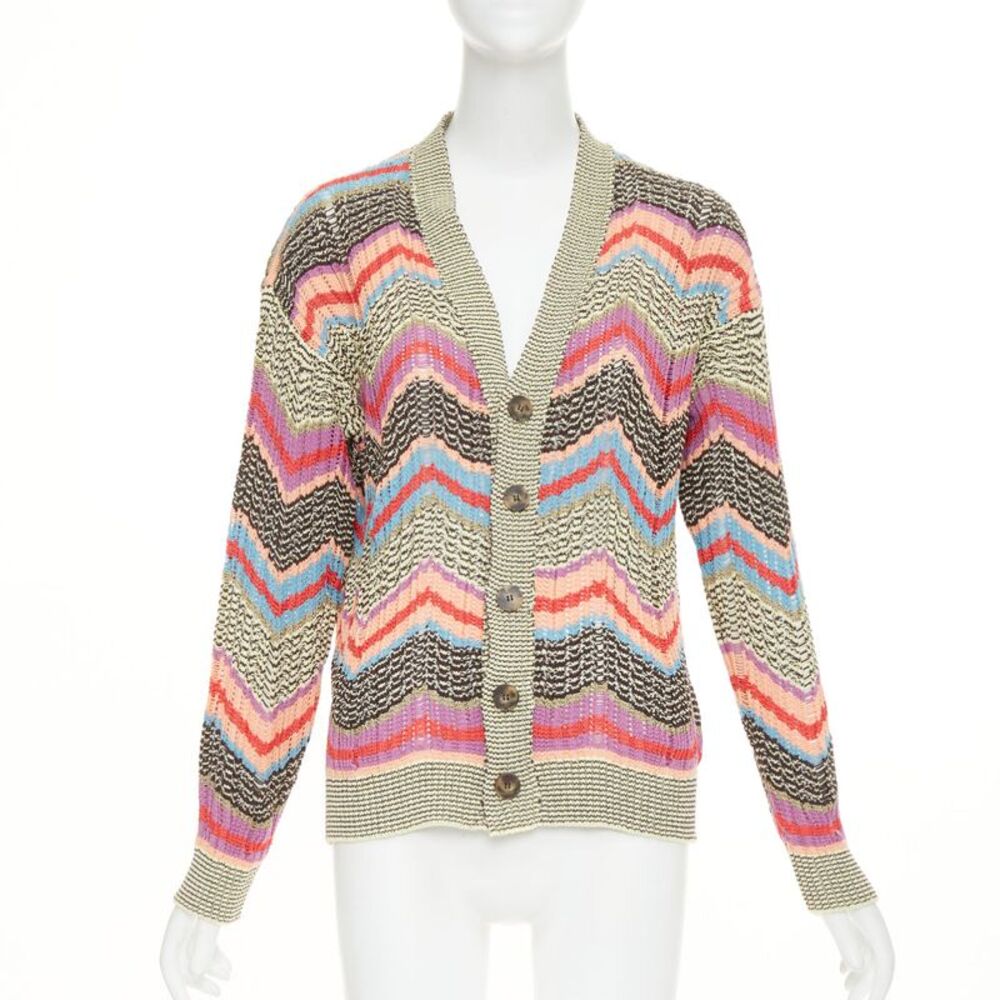 Missoni chevon intarsia knitted cardigan